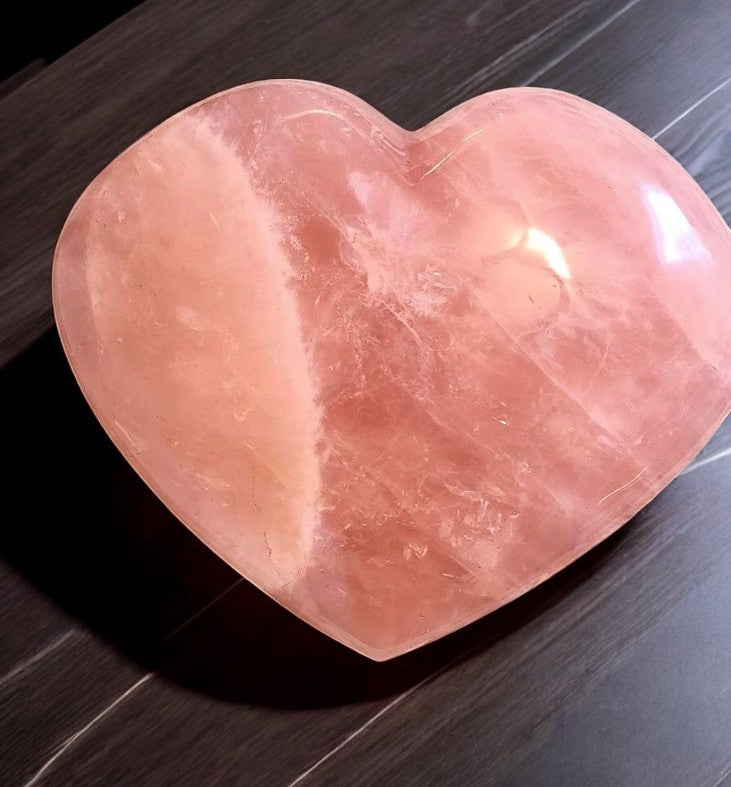 8 lb Polished Rose Quartz Puffy Heart